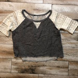 Sweatshirt and lace top